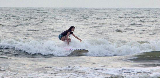 Surfing exhibition on Malpe beach enthuses many